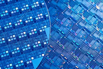 Macro of silicon semiconductor wafer.