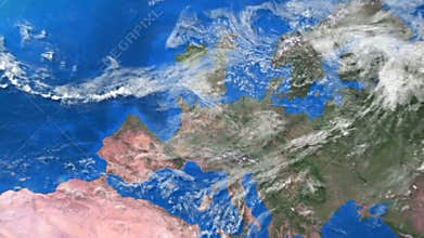 From space to Paris France Eiffel Tower Earth Zoom in 3d animation