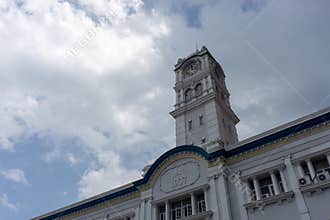 Malayan Railway building Wisma Kastam in cloudy weather.