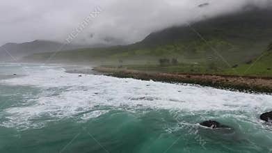 A surprising snapshot of the drone in Aerial view of Salalah, autumn season