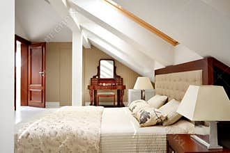 Modern bedroom in beige