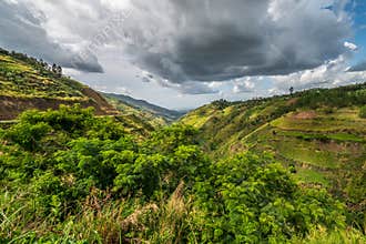 Beautiful landscape in southwestern Uganda,