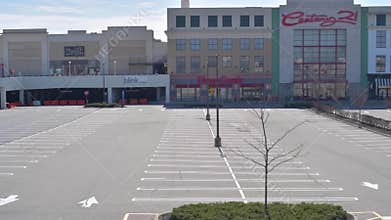 Paramus March 25, 2020. Empty parking lot of a shopping mall due to Coronavirus pandemic in Paramus New Jersey