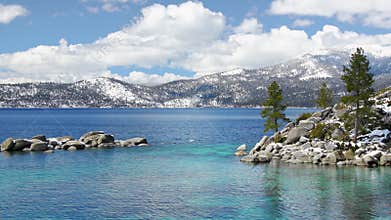 Lake Tahoe east shore in winter