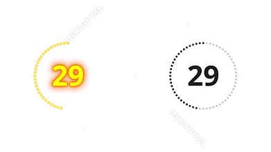 Interface element. 60 seconds countdown. Alpha channel.