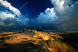 Desert storm sunset