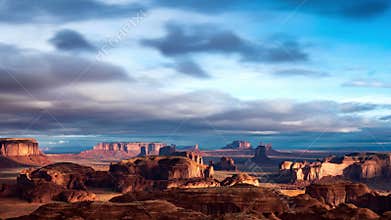4K Timelapse of Hunts Mesa at sunrise, Monument Valley navajo tribal park, Arizona, USA