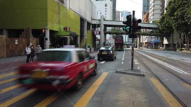Hong Kong skyscraper and footbridge