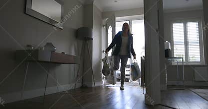 Arriving Home with Groceries