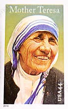 Mother Teresa, commemorated in US Postage Stamp