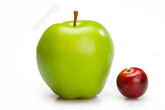 Big and small apples.