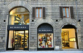 Burberry clothing fashion boutique in Italy