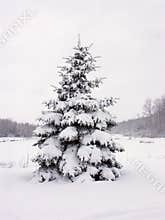Snowy pine tree