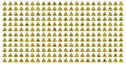 Warning Hazard Symbols labels Sign Isolate on White Background,Vector Illustration