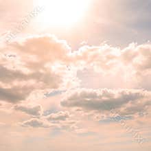 Summer sun in sky and white clouds