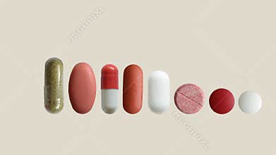 Various medical tablets and pills
