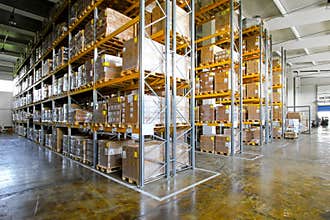 Warehouse shelves
