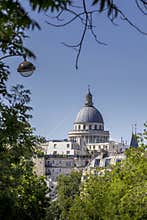 View of Pantheon dome and Haussmann buildings from Gobelins avenue