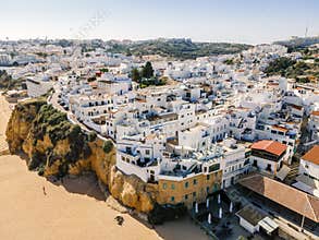 Aerial view of seaside Albufeira in Algarve, Portugal