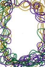 A frame of three colours of beads