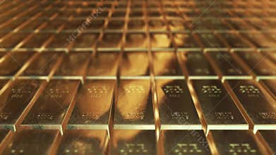 Gold ingots animation abstract background for finance 4K stock video
