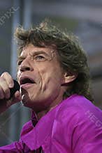 The Rolling Stones ,Mick Jagger during the concert