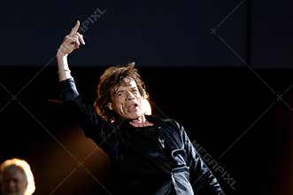 The Rolling Stones , Mick Jagger during the concert