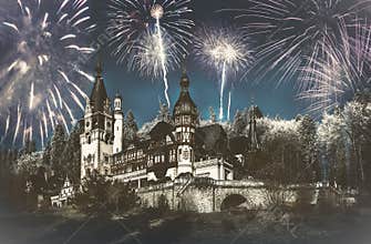 Celebrating New Year  at Peles Castle, fineart edit