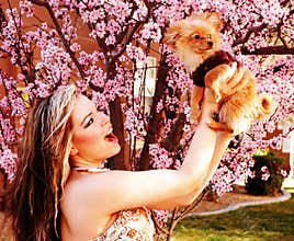 Woman and her pet