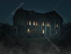 Halloween Haunted House, Mansion, Night