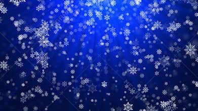 Christmas silver Blue loop background with snowflakes and decent blue Merry Christmas