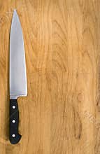 Kitchen Knife on Cutting Block.