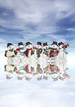 Snowmen with Musical Instruments