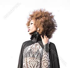 Portrait of beautiful Black woman in cosplay.