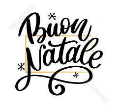 Buon Natale. Merry Christmas Calligraphy Template in Italian. Greeting Card Black Typography on White Background. Vector