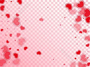 Decorative red hearts falling vector illustration. Abstract wedding decor