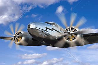 Classic Vintage Airplane Flight, Flying Aviation