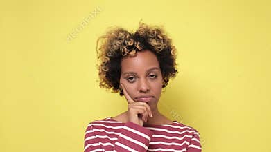 I am tired of everything. Bored african young woman