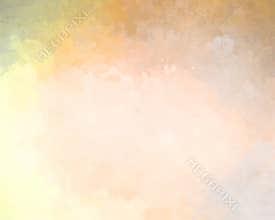 Fall watercolor splashed background in orange white green and yellow, soft warm colors