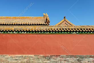 Red wall in the Forbidden City