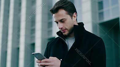 Handsome Worker Man Take Important Notes .