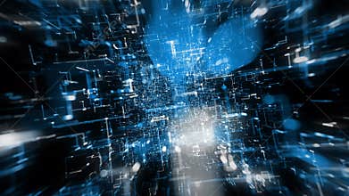 Abstract Digital Data High Technology Background Zoom In