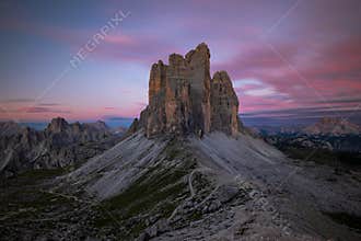 Tre Cime di Lavaredo, Dolomites, Italy, Sunrise