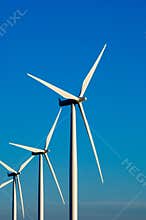 Modern wind turbines or mills providing energy