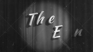 Vintage The End Movie Screen