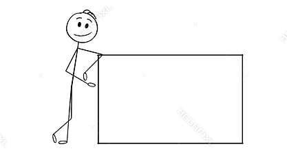 Vector Cartoon Illustration of Man Holding or Passing or Offering Mobile Phone