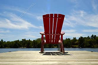 Red Chair On Deck Horizontal