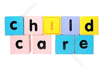 Childcare block letters with clipping path