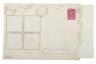 Open vintage and grunge envelope with letter