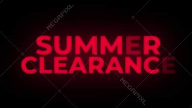 Summer Clearance Text Flickering Display Promotional Loop.